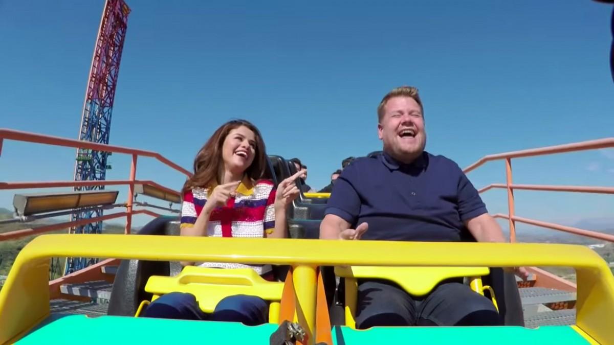 James Corden ajak Selena Gomez Karaoke di Roller Coaster